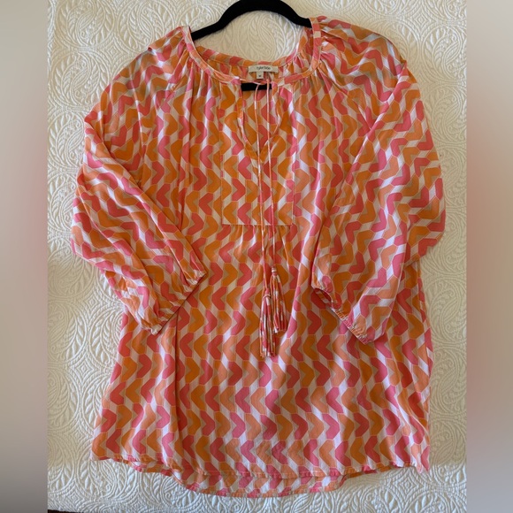 Tyler Böe SILK Chevron Patterned Blouse - Picture 3 of 12